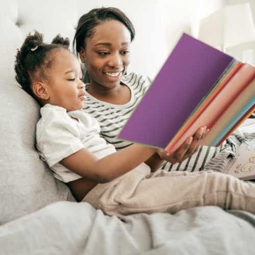 mom and child reading