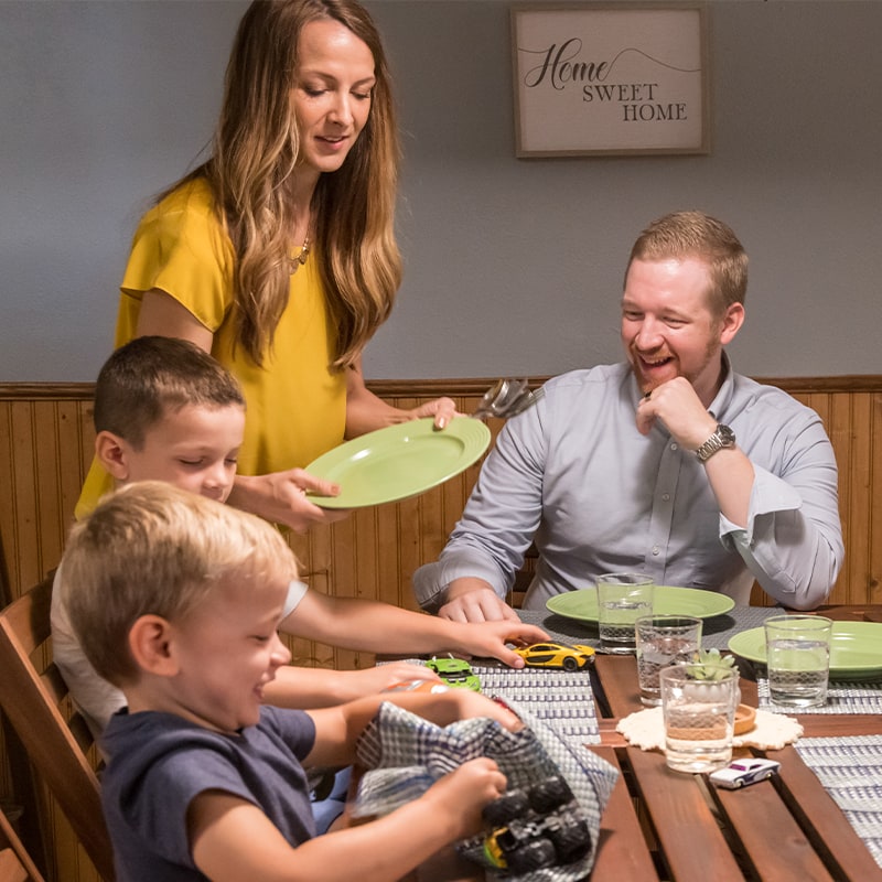 family around dinner table