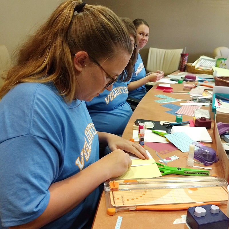 Volunteers working on a project