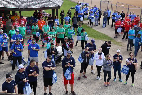 Large group of volunteers