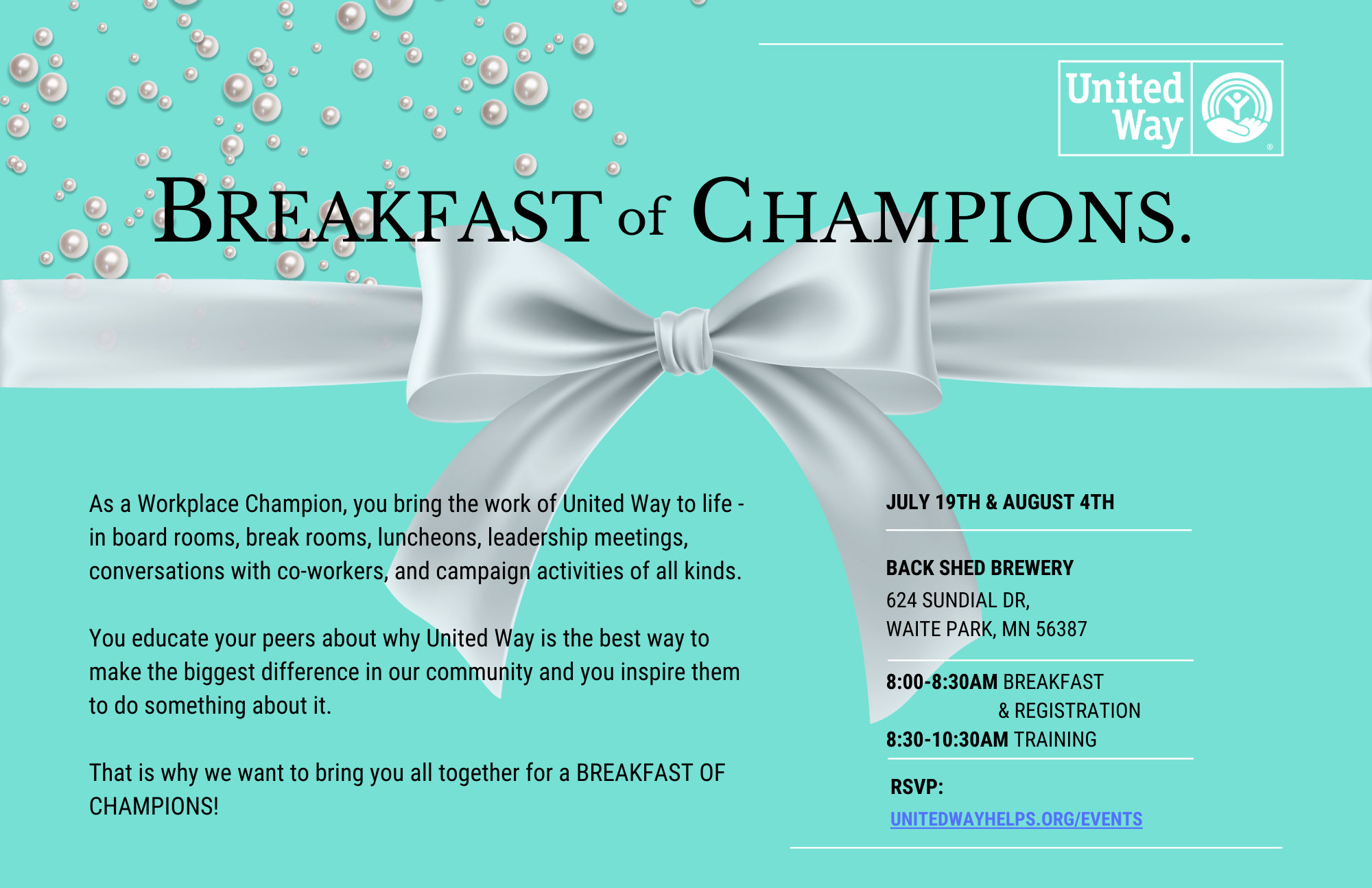 Breakfast of Champions - Workplace Champion  Training 