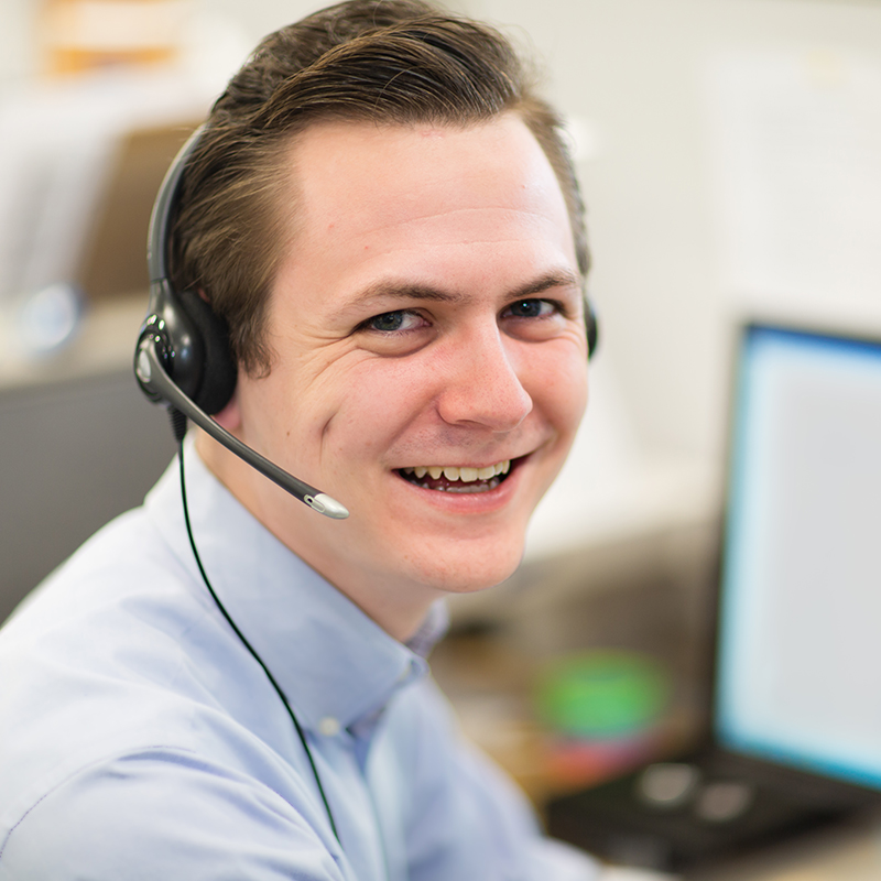 Man at a call center